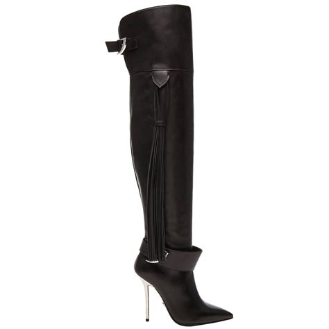 versace noir boots|versace thigh high boots.